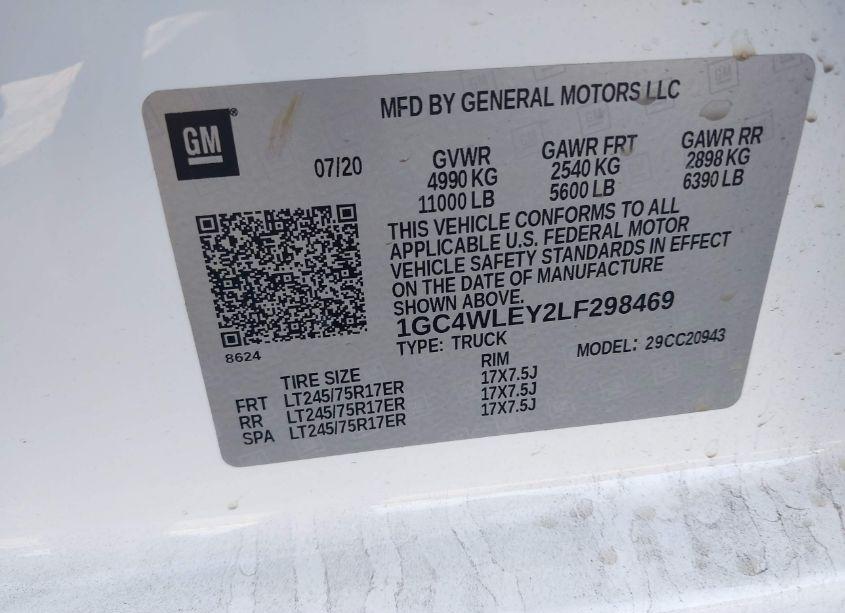 Photo 8 of 2020 Chevrolet Silverado 2500HD 2WD LONG BED WT (VIN 1GC4WLEY2LF298469)