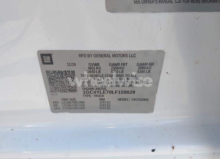 Photo 8 of 2020 Chevrolet Silverado 2500HD 4WD LONG BED WT (VIN 1GC4YLE70LF159829)