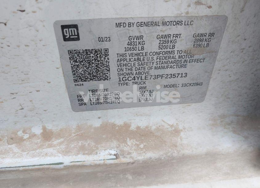 Photo 8 of 2023 Chevrolet Silverado 2500HD 4WD LONG BED WT (VIN 1GC4YLE73PF235713)