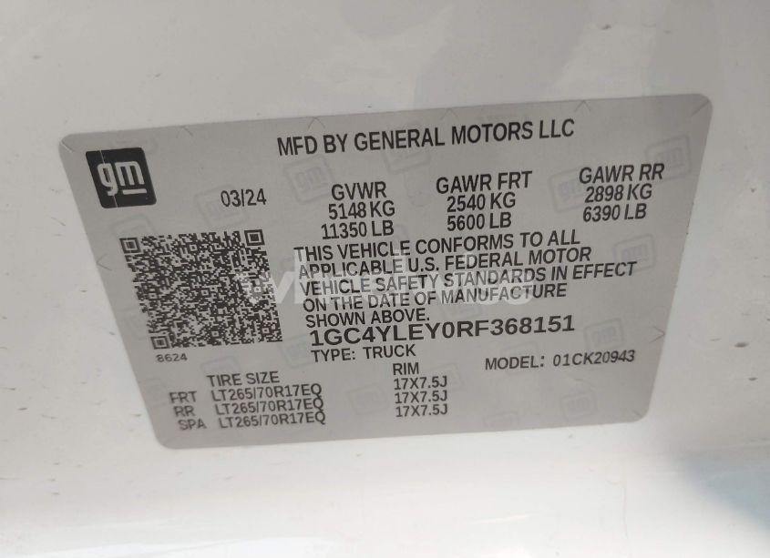 Photo 8 of 2024 Chevrolet Silverado 2500HD 4WD LONG BED WORK TRUCK (VIN 1GC4YLEY0RF368151)