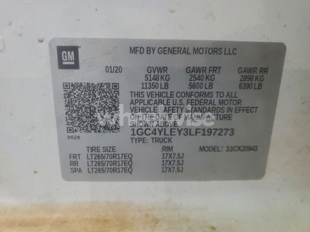 Photo 12 of 2020 CHEVROLET SILVERADO K2500 HEAVY DUTY (VIN 1GC4YLEY3LF197273)