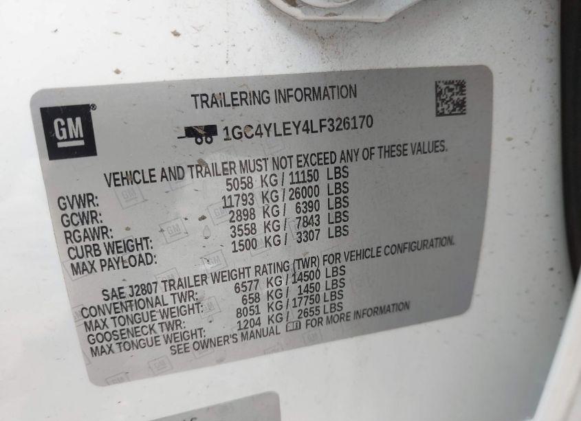 Photo 13 of 2020 Chevrolet Silverado 2500HD 4WD STANDARD BED WT (VIN 1GC4YLEY4LF326170)