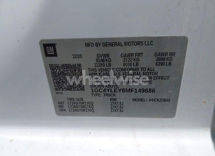 Photo 8 of 2021 Chevrolet Silverado 2500HD 4WD LONG BED WT (VIN 1GC4YLEY6MF149686)