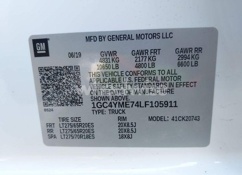Photo 8 of 2020 Chevrolet Silverado 2500HD 4WD STANDARD BED CUSTOM (VIN 1GC4YME74LF105911)