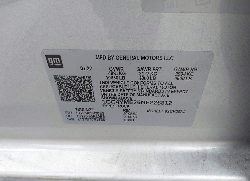 Photo 8 of 2022 Chevrolet Silverado 2500HD 4WD STANDARD BED CUSTOM (VIN 1GC4YME76NF225812)