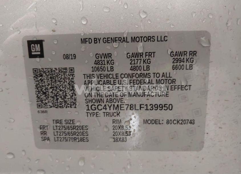 Photo 8 of 2020 Chevrolet Silverado 2500HD 4WD STANDARD BED CUSTOM (VIN 1GC4YME78LF139950)
