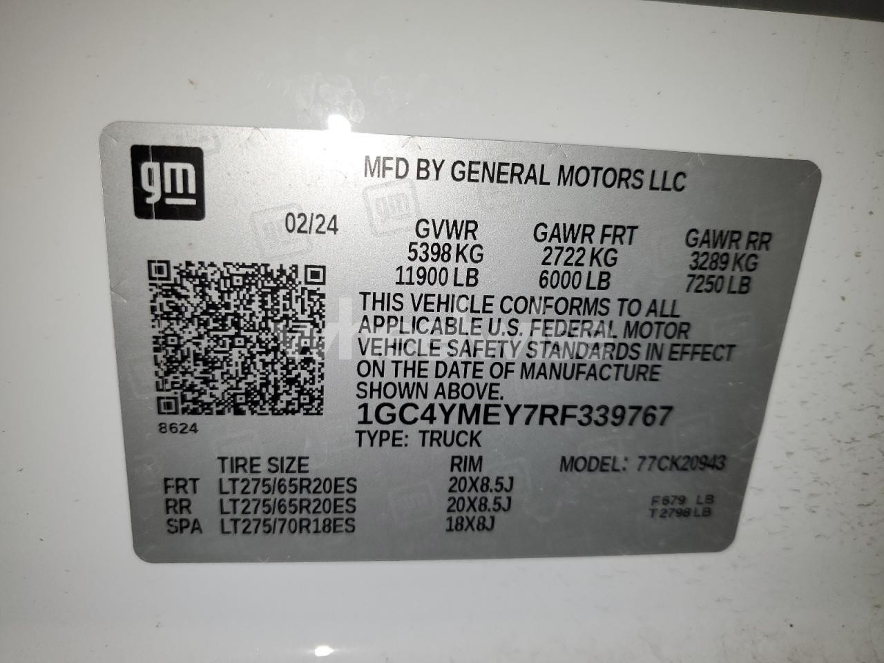 Photo 12 of 2024 CHEVROLET SILVERADO K2500 CUSTOM (VIN 1GC4YMEY7RF339767)