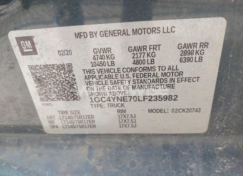 Photo 8 of 2020 Chevrolet Silverado 2500HD 4WD STANDARD BED LT (VIN 1GC4YNE70LF235982)