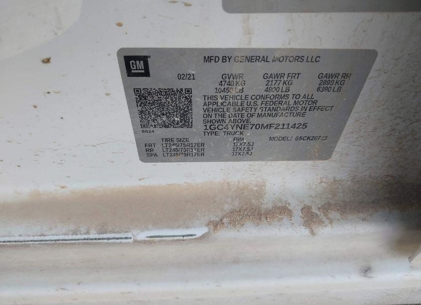 Photo 8 of 2021 Chevrolet Silverado 2500HD 4WD STANDARD BED LT (VIN 1GC4YNE70MF211425)