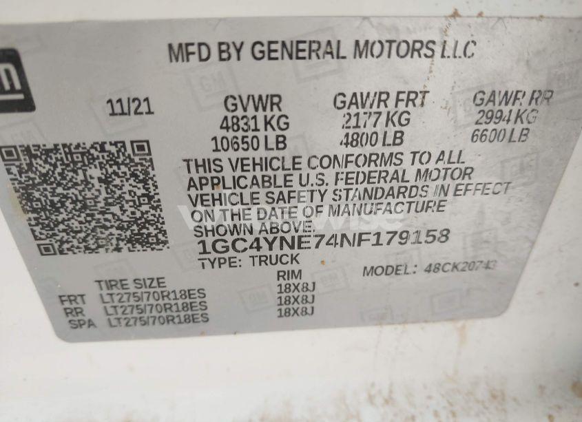 Photo 6 of 2022 Chevrolet Silverado 2500HD 4WD STANDARD BED LT (VIN 1GC4YNE74NF179158)