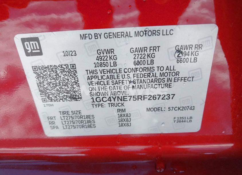 Photo 8 of 2024 Chevrolet Silverado 2500HD 4WD STANDARD BED LT (VIN 1GC4YNE75RF267237)