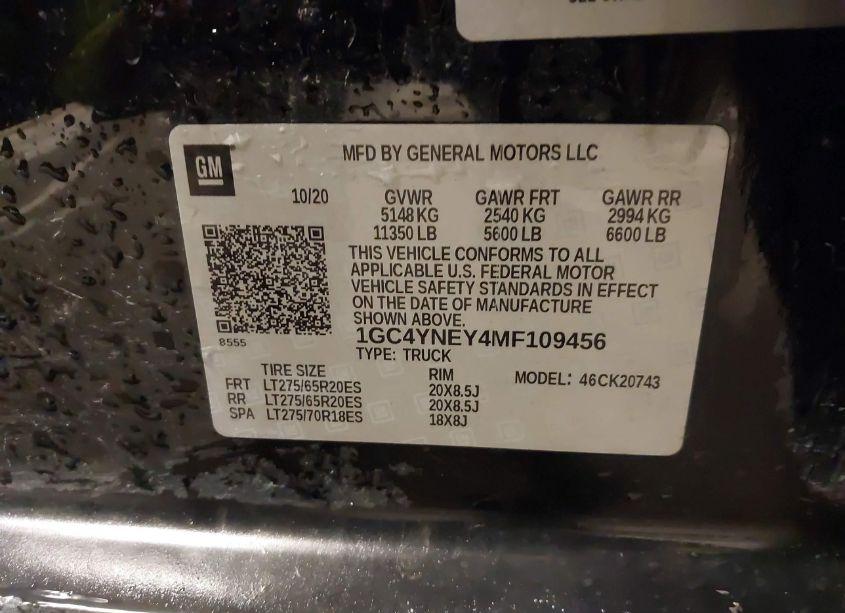 Photo 9 of 2021 Chevrolet Silverado 2500HD 4WD STANDARD BED LT (VIN 1GC4YNEY4MF109456)