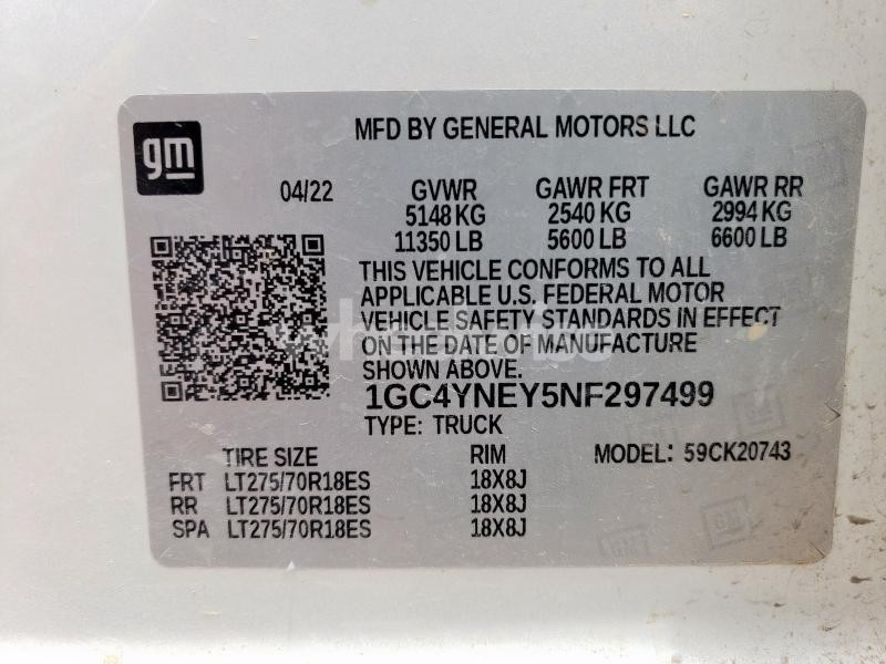 Photo 11 of 2022 CHEVROLET SILVERADO K2500 HEAVY DUTY LT N/A (VIN 1GC4YNEY5NF297499)