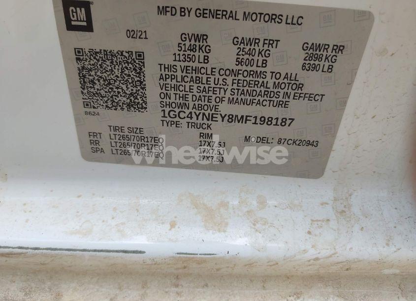 Photo 8 of 2021 Chevrolet Silverado 2500HD 4WD LONG BED LT (VIN 1GC4YNEY8MF198187)