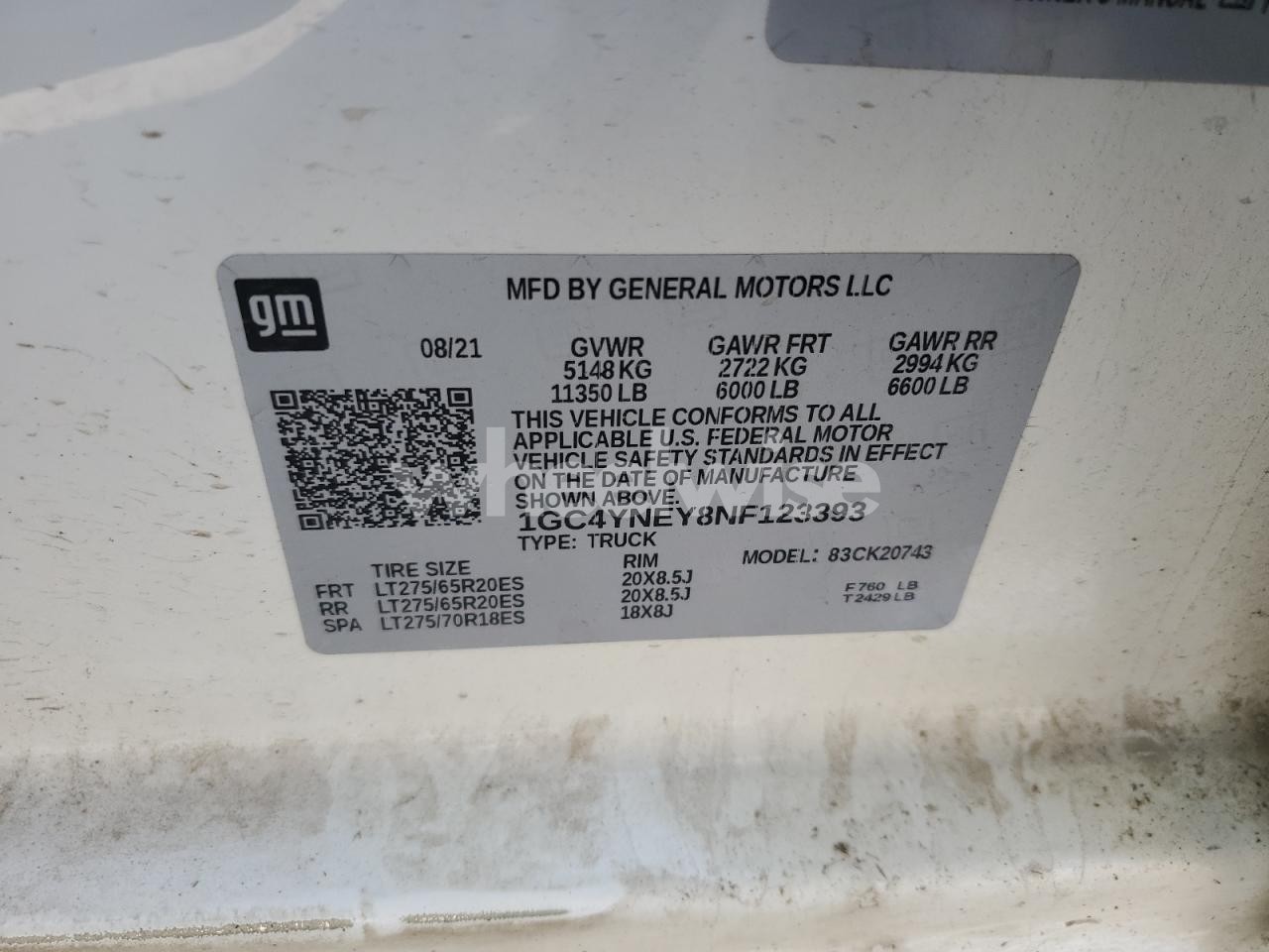 Photo 12 of 2022 CHEVROLET SILVERADO K2500 HEAVY DUTY LT (VIN 1GC4YNEY8NF123393)