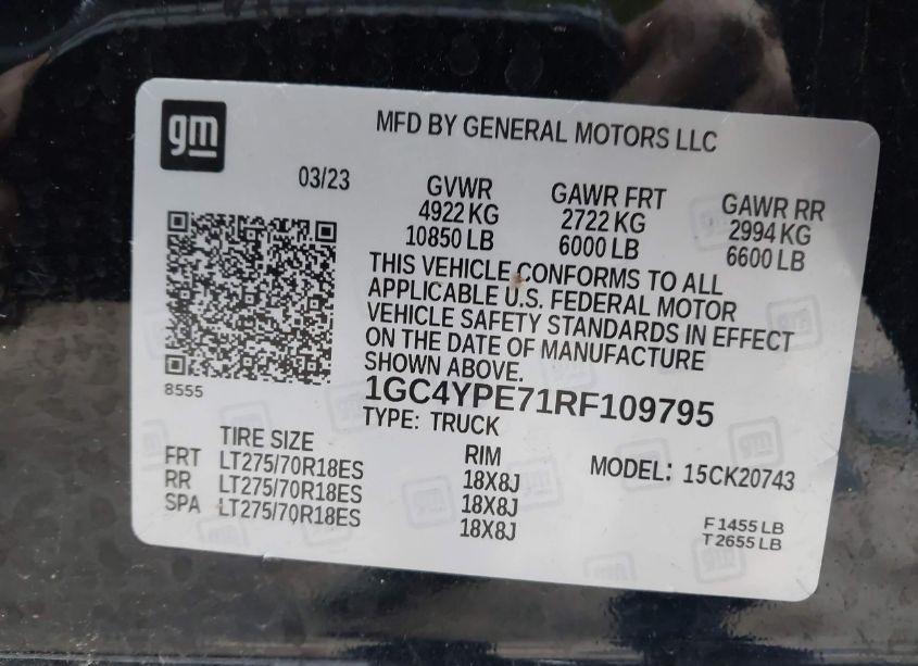 Photo 9 of 2024 Chevrolet Silverado 2500HD 4WD STANDARD BED LTZ (VIN 1GC4YPE71RF109795)