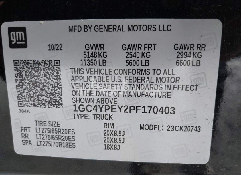 Photo 9 of 2023 Chevrolet Silverado 2500HD 4WD STANDARD BED LTZ (VIN 1GC4YPEY2PF170403)