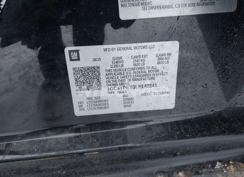 Photo 8 of 2020 Chevrolet Silverado 2500HD 4WD STANDARD BED LTZ (VIN 1GC4YPEY3LF140241)