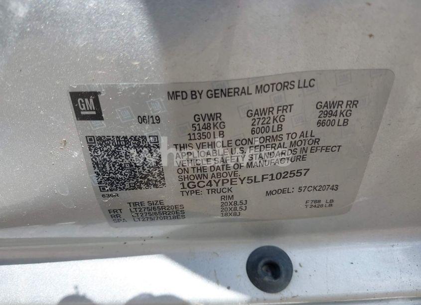 Photo 9 of 2020 Chevrolet Silverado 2500HD 4WD STANDARD BED LTZ (VIN 1GC4YPEY5LF102557)