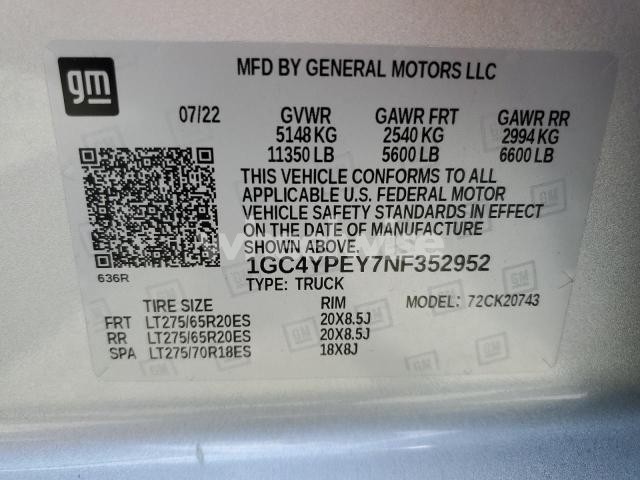 Photo 6 of 2022 CHEVROLET SILVERADO K2500 HEAVY DUTY LTZ (VIN 1GC4YPEY7NF352952)