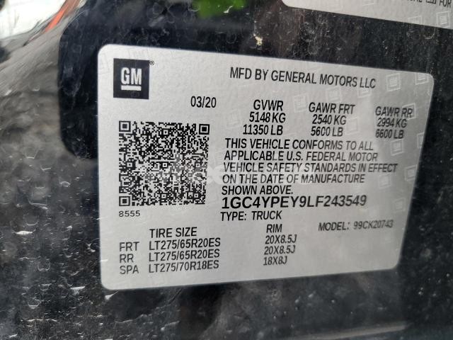 Photo 2 of 2020 CHEVROLET SILVERADO K2500 HEAVY DUTY LTZ (VIN 1GC4YPEY9LF243549)