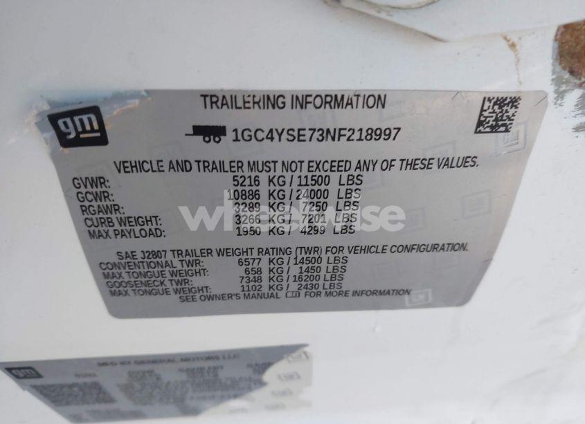 Photo 8 of 2022 Chevrolet Silverado 3500HD 4WD LONG BED WT (VIN 1GC4YSE73NF218997)