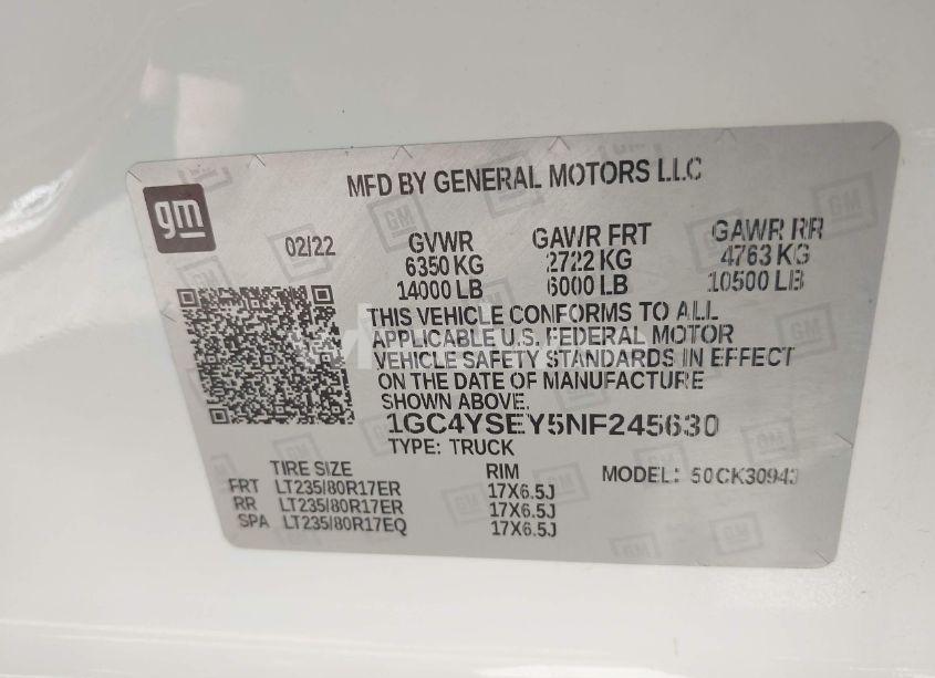 Photo 8 of 2022 Chevrolet Silverado 3500HD 4WD LONG BED WT (VIN 1GC4YSEY5NF245630)