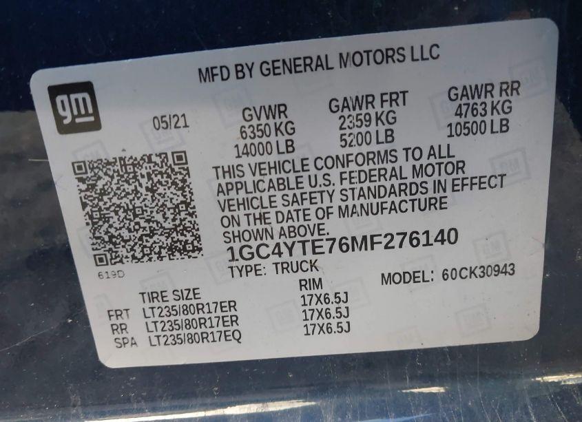 Photo 8 of 2021 Chevrolet Silverado 3500HD 4WD LONG BED LT (VIN 1GC4YTE76MF276140)