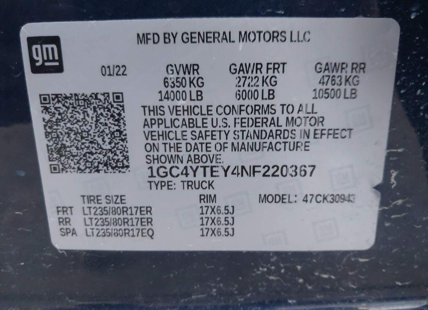 Photo 8 of 2022 Chevrolet Silverado 3500HD 4WD LONG BED LT (VIN 1GC4YTEY4NF220367)