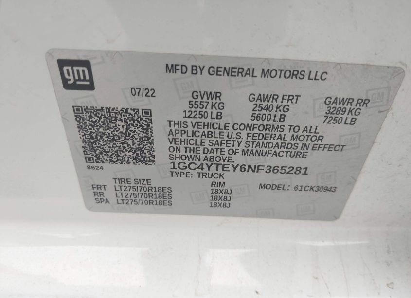 Photo 8 of 2022 Chevrolet Silverado 3500HD (VIN 1GC4YTEY6NF365281)