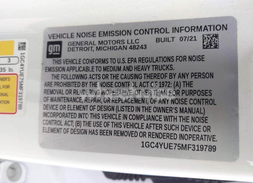 Photo 9 of 2021 Chevrolet Silverado 3500HD 4WD STANDARD BED LTZ (VIN 1GC4YUE75MF319789)