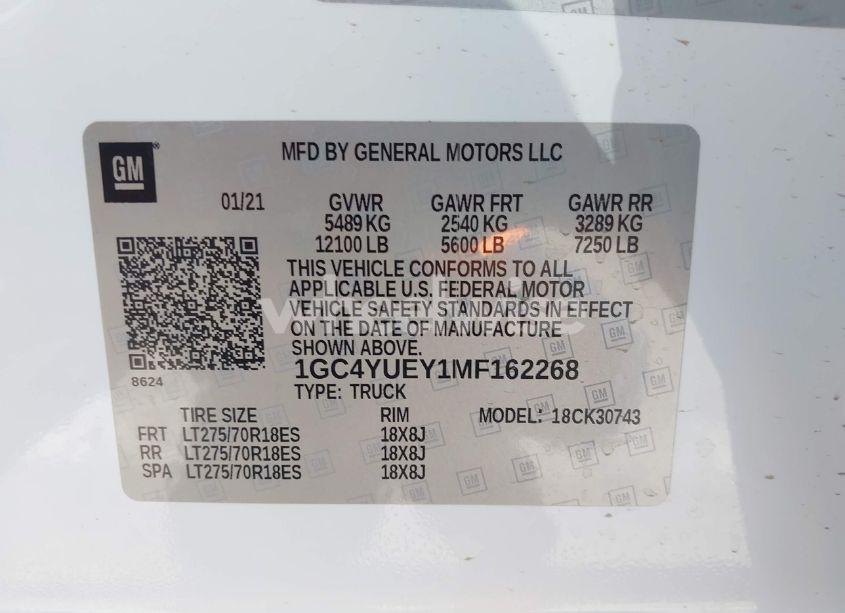 Photo 8 of 2021 Chevrolet Silverado 3500HD 4WD STANDARD BED LTZ (VIN 1GC4YUEY1MF162268)