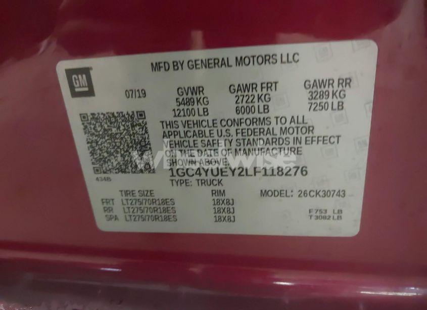 Photo 9 of 2020 Chevrolet Silverado 3500HD 4WD STANDARD BED LTZ (VIN 1GC4YUEY2LF118276)