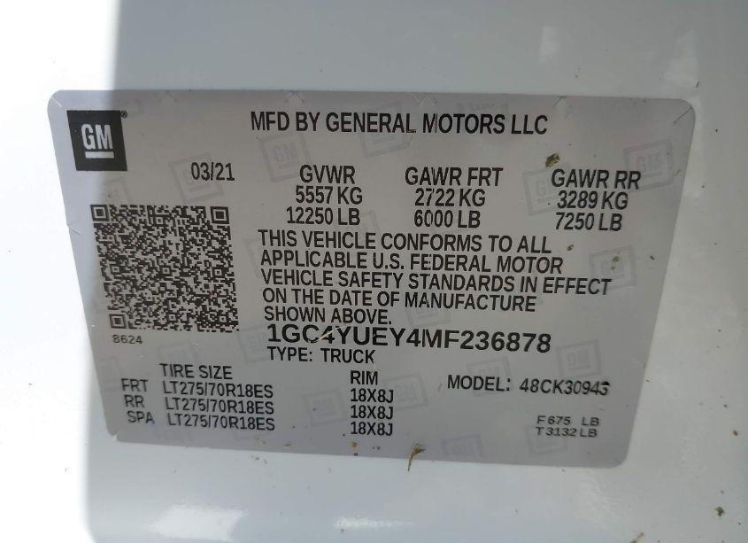 Photo 9 of 2021 Chevrolet Silverado 3500HD 4WD LONG BED LTZ (VIN 1GC4YUEY4MF236878)