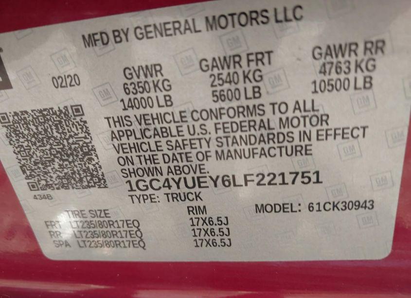 Photo 8 of 2020 Chevrolet Silverado 3500HD 4WD LONG BED LTZ (VIN 1GC4YUEY6LF221751)