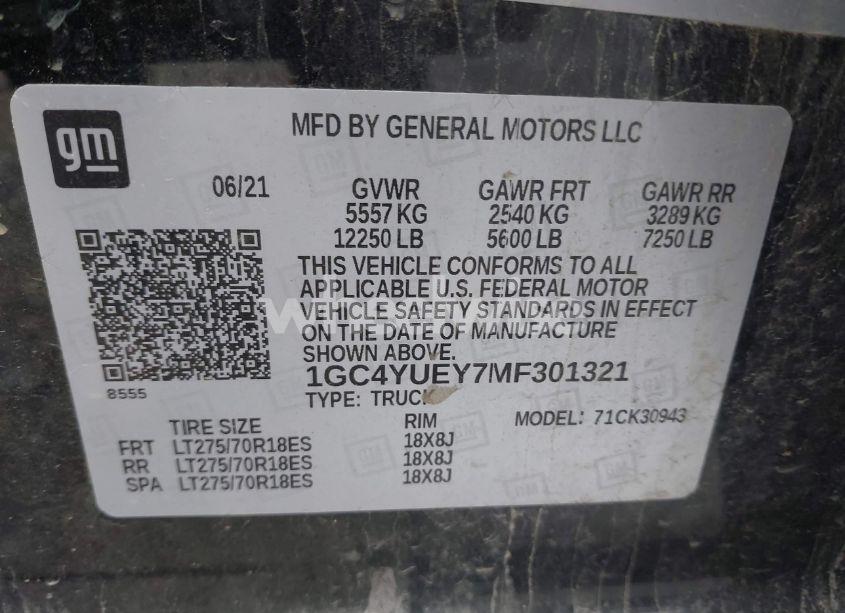 Photo 8 of 2021 Chevrolet Silverado 3500HD 4WD LONG BED LTZ (VIN 1GC4YUEY7MF301321)