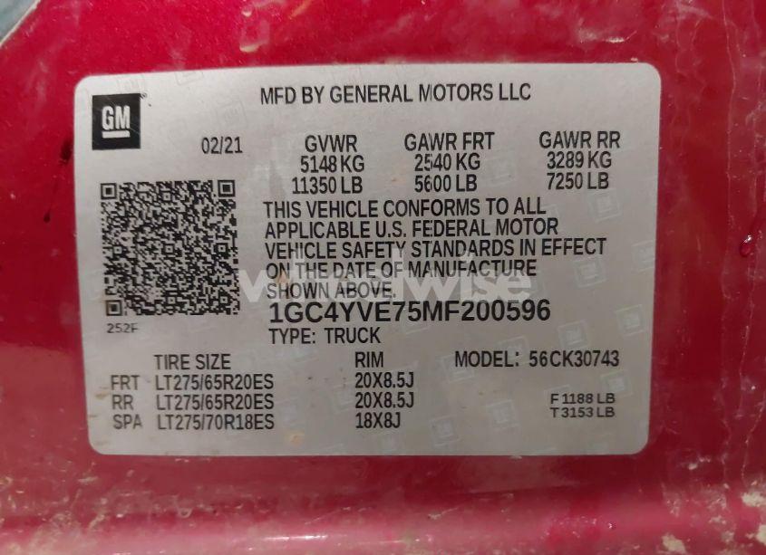 Photo 9 of 2021 Chevrolet Silverado 3500HD 4WD STANDARD BED HIGH COUNTRY (VIN 1GC4YVE75MF200596)