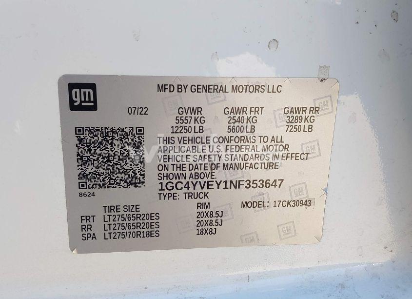 Photo 8 of 2022 Chevrolet Silverado 3500HD (VIN 1GC4YVEY1NF353647)