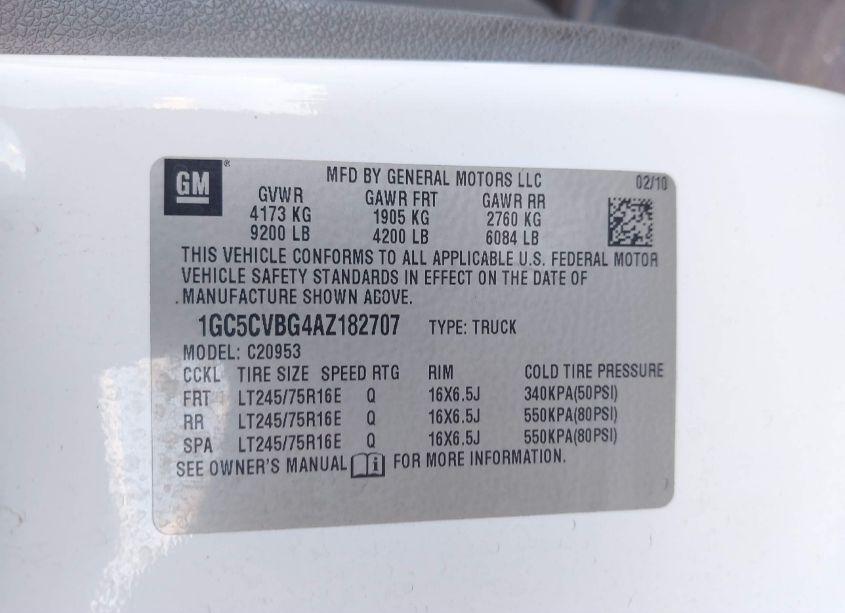 Photo 9 of 2010 Chevrolet Silverado 2500HD WORK TRUCK (VIN 1GC5CVBG4AZ182707)