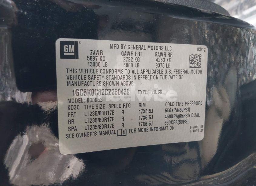 Photo 8 of 2012 Chevrolet Silverado 3500HD LT (VIN 1GC5K0C82CZ280439)