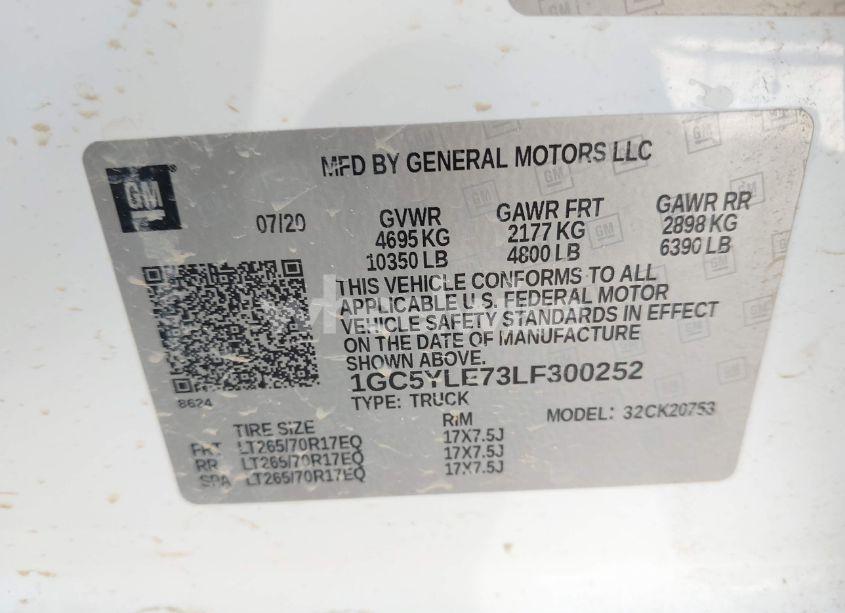 Photo 8 of 2020 Chevrolet Silverado 2500HD 4WD DOUBLE CAB STANDARD BED WT (VIN 1GC5YLE73LF300252)
