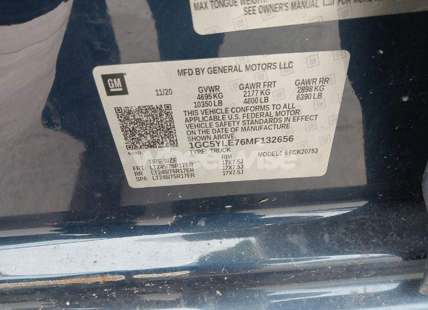 Photo 8 of 2021 Chevrolet Silverado 2500HD 4WD STANDARD BED WT (VIN 1GC5YLE76MF132656)