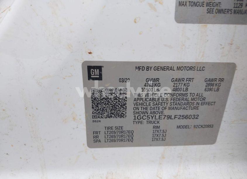 Photo 8 of 2020 Chevrolet Silverado 2500HD 4WD DOUBLE CAB LONG BED WT (VIN 1GC5YLE79LF256032)