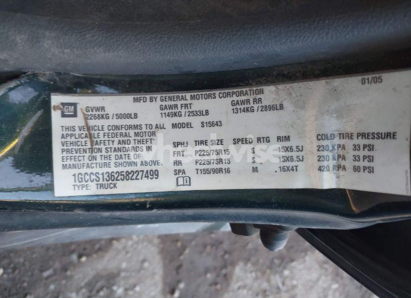 Photo 9 of 2005 Chevrolet Colorado LS (VIN 1GCCS136258227499)