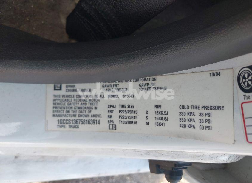 Photo 9 of 2005 Chevrolet Colorado LS (VIN 1GCCS136758163914)