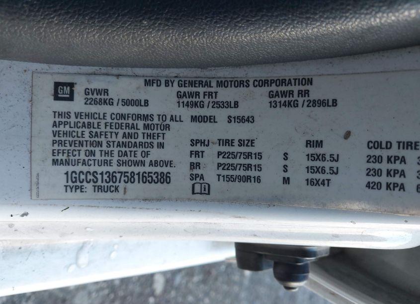 Photo 9 of 2005 Chevrolet Colorado LS (VIN 1GCCS136758165386)