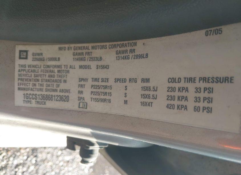 Photo 9 of 2006 Chevrolet Colorado LT (VIN 1GCCS136868123620)