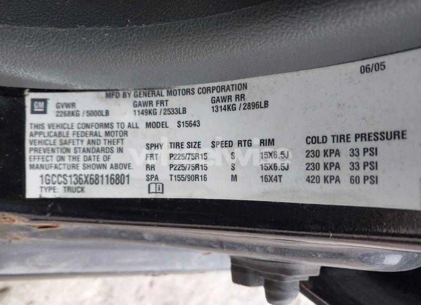 Photo 9 of 2006 Chevrolet Colorado LT (VIN 1GCCS136X68116801)