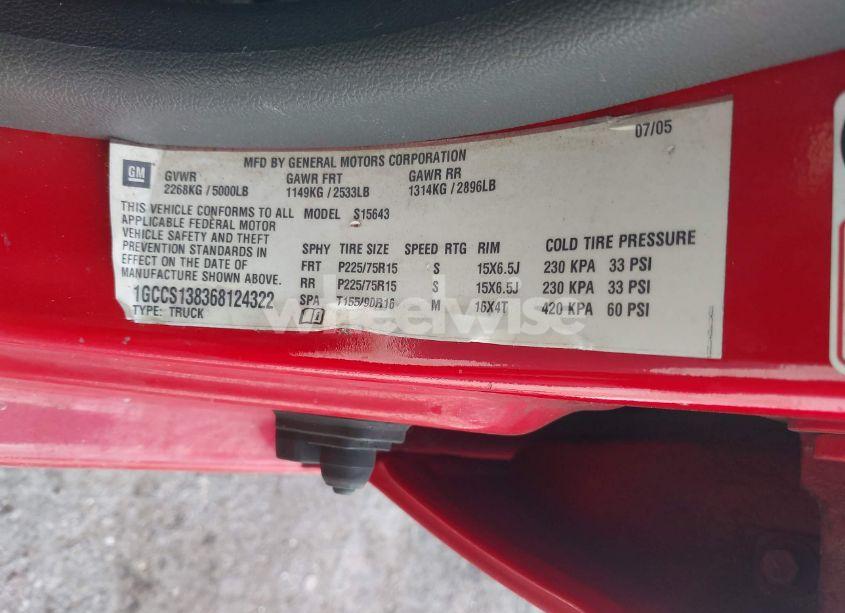 Photo 9 of 2006 Chevrolet Colorado LT (VIN 1GCCS138368124322)