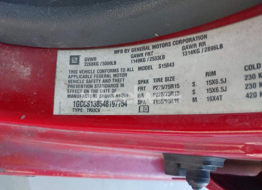 Photo 9 of 2004 Chevrolet Colorado LS (VIN 1GCCS138548197754)